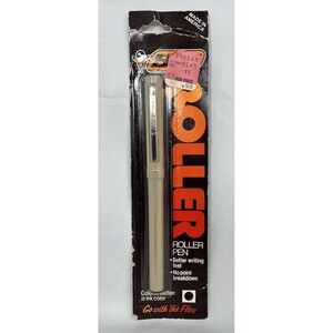 Vintage 1980 NOS Sealed BIC Roller Pen Black Ink Medium RO-1B Made In USA